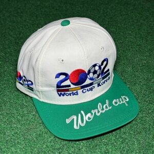 Vintage Y2K FIFA World Cup Soccer SnapBack Hat, 2002 Korea Futbol 90s